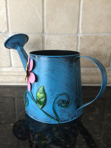 Colorful Metal Watering Can Planter Tabletop Décor - Artisticspacedecor